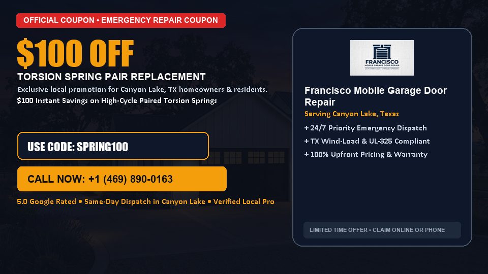 Francisco Mobile Garage Door Repair $100 OFF Dual Torsion Spring Replacement